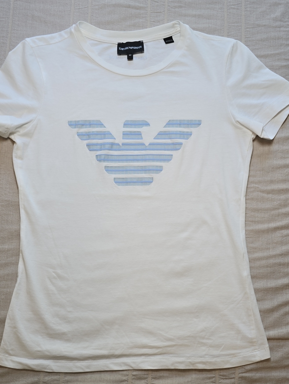 Emporio Armani  White Logo Tee Italian Size 42 (SmallMedium) See Measurements